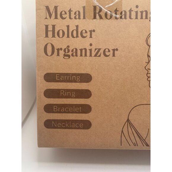 Metal Rotating Jewelry Holder Organizer 4 Tiers For Earrings Rings Bracelets & N - Picture 2 of 7